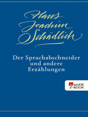 cover image of Der Sprachabschneider und andere Erzählungen